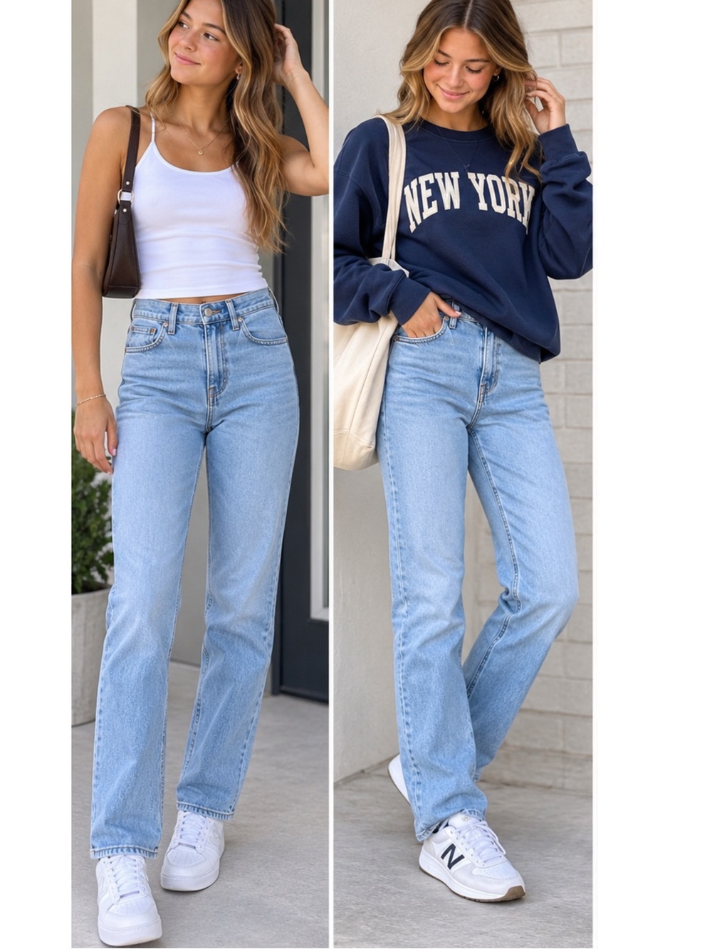 American Eagle Light Wash High Rise Straight Leg Jeans Girls 000 Regular